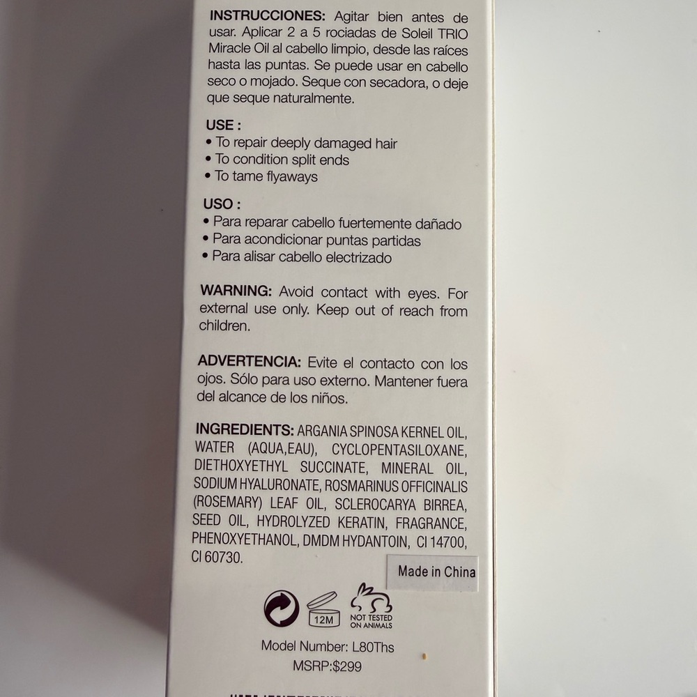 New SOLEIL Trio Miracle Oil Hair Treatment – Pink & Yellow Nourishing Serum - Picture 4 of 8